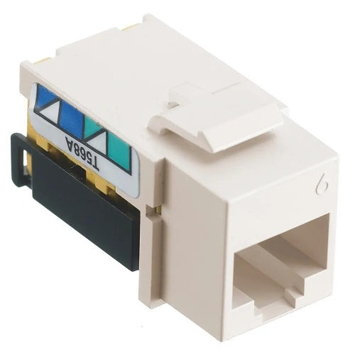 Hubbell NSJ6OW24 CAT6 Keystone Jack, 8POS UNI A/B, 24-Pack, Office White