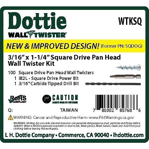 Dottie WTKSQ Square Wall Twister Anchor Kit