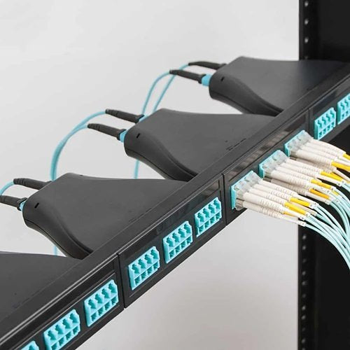 ICC ICFOJATG30 MTP-MTP Plenum Multimode 50/125 (OM3) Type Fiber Optic Patch Cable with 12-Fiber in Aqua