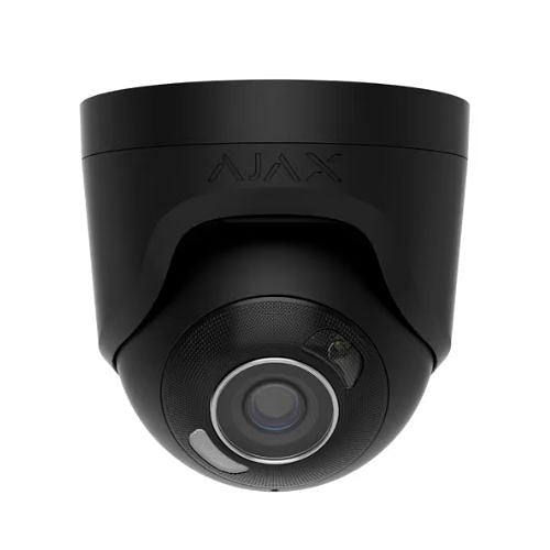 AJAX 126264.197.BL1 8MP TurretCam HL Wired AI-Powered Security IP Camera with Microphone, Hybrid Illumination, 110° Viewing Angle, TrueWDR, 12V PoE, 2.8mm Lens