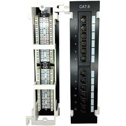 W Box 0E-C6PP12V 12-Port CAT6 Vertical Patch Panel Image of 0E-C6PP12V