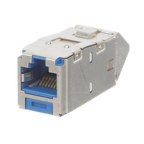 Panduit CJSUD688TGBUY Mini-Com CAT6 Shielded RJ45 Up / Down 45° Angled TG Jack Module, Blue