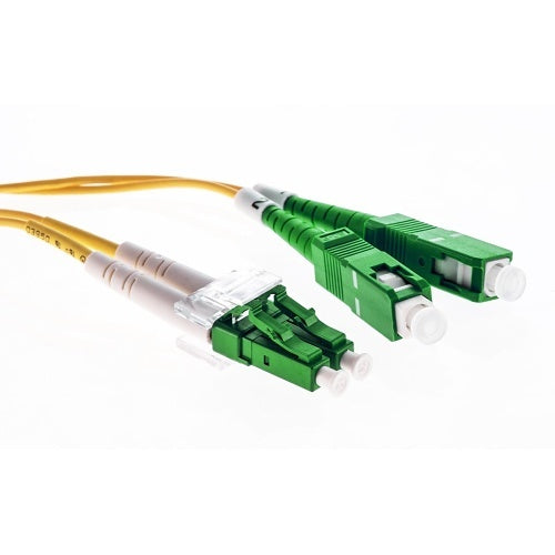 Cleerline 3DOS2LCSC10M-APC XD Series Bend Performance Duplex Patch Cable, LC/APC-SC/APC, OS2, 3.0 mm Riser, Yellow, (10M) 33\'
