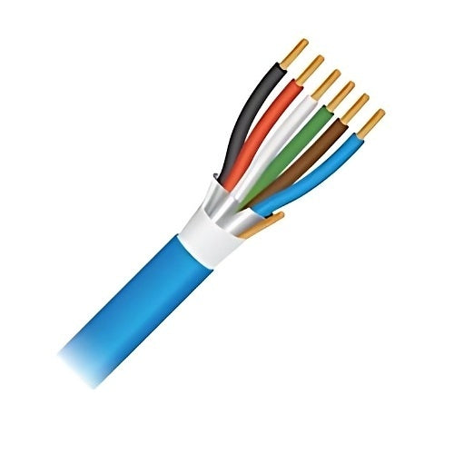 Paige 740051 18AWG 6-Conductor Stranded Shielded Cable, Plenum Rated, 500\' Reel, Blue