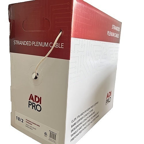 ADI PRO RN-9003110 18/2 Stranded Plenum, CL3P Unshielded Cable 1000\', Express Box, Off White