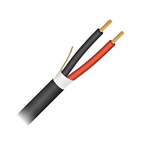 Paige 451402SDB 14AWG 2-Conductor Stranded Shielded Cable, Waterblocked, 1000\' Reel, Black