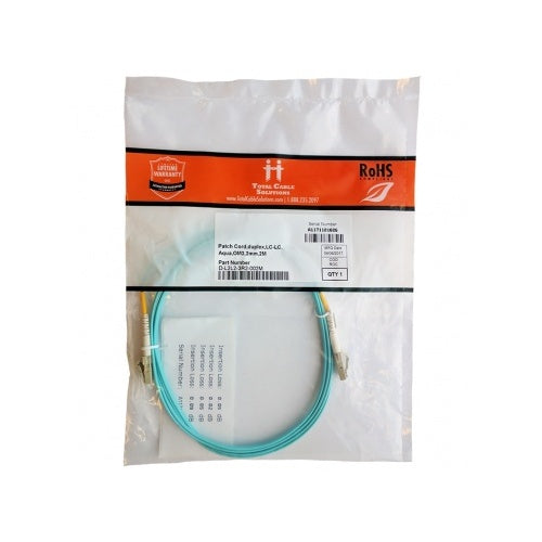 Lynn Electronics D-L2L2-3R2-005M Multimode OM3 Patch Cable, Duplex LC to LC, 5m