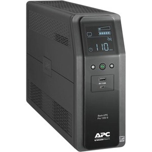 APC BR1350MS Back-UPS PRO BR 1350VA, SineWave, 10-Outlets, 2-USB Charging Ports, AVR, LCD interface