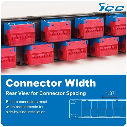 ICC IC107BE241 24-Port Blank Keystone 1U Patch Panel with 19\\" Metal Rackmount Housing, Staggered Ports to Reduce ANEXT