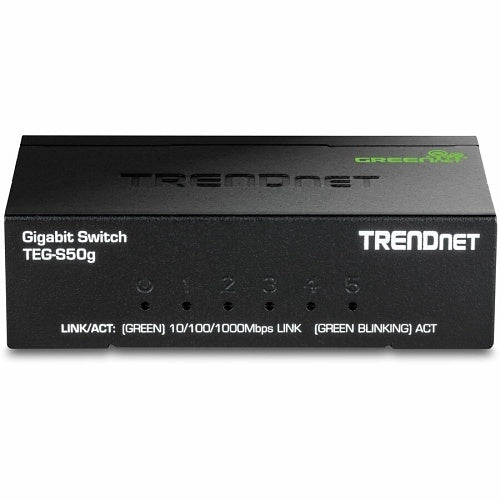 TRENDnet TEG-S50g 5-Port Gigabit GREENnet Mini Switch, 10 Gbps