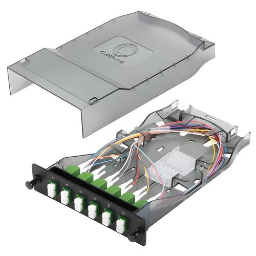 Cleerline CTG-SHDLC12-SMA HD Splice Cassette, 12-Fiber, Duplex, LC/APC, 9 µm OS2, 1 m Pigtails (Replaces SHDLC12-SM-APC)