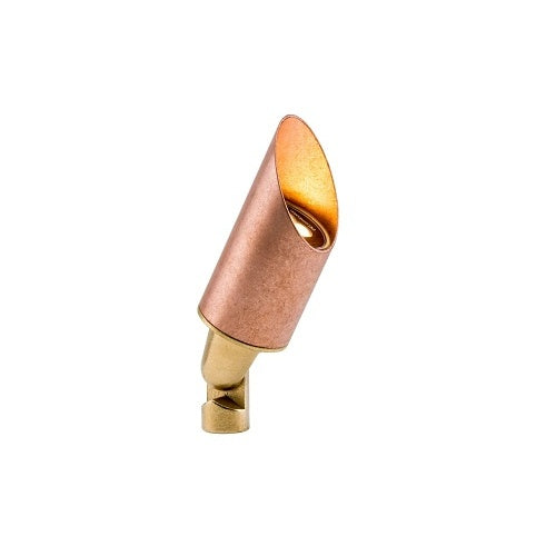 FX Luminaire LR-NL-LS-CU Stella Collection Series Up Light, No Lamp, 45° Angled Long Shroud, Copper