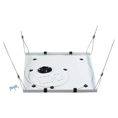 Chief CMS445 Speed-Connect Suspended Ceiling Tile Replacement Kit, for 24\\" (600mm) Ceiling Tile Grids, Includes (4) 25\' Flexible Cables, (4) Wood Eyebolts, (4) Concrete Anchors and Chrome Trim Ring