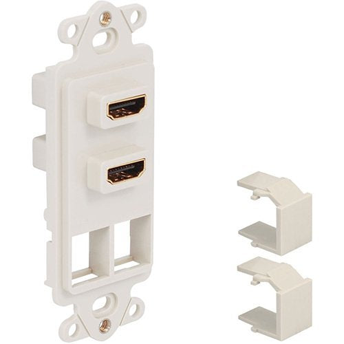 ICC IC107DDHWH Decorex Insert with HDMI Connectors and Ports for HD Style, White