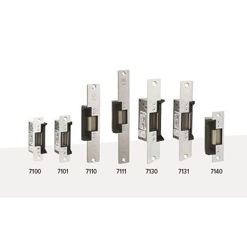 Adams Rite 7100-317-335 7100 Electric Strike, Flat Faceplate, 12VDC, Monitored Fail Safe, Black Anodized