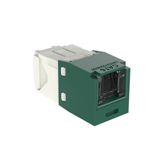 Panduit CJH688TGGR Mini-Com RJ45 Cat6 Shuttered TG Jack Module, Green