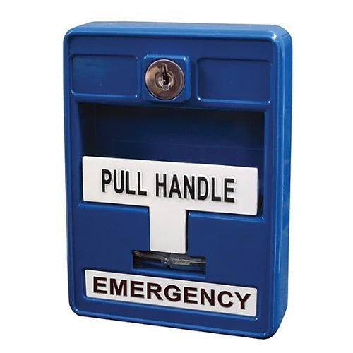 Secutron MS-703U Single Action Emergency Manual Station, 2-Form ‘C’ Contacts, Key Resettable, Blue