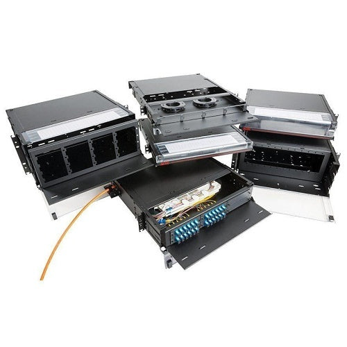 OCC RTC4U-12APB Fiber Enclosure with 12-Adapter Plates, 4U RS, Black