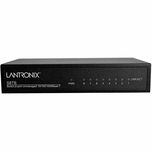 Lantronix S8TB-UK Unmanaged Switch 8-Port Gigabit Ethernet, UK