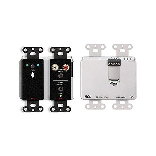 RDL DDB-BTN44 Wall-Mounted Bi-Directional Line-Level and Bluetooth Audio Dante Interface, Black Image of RL-DDBBTN44