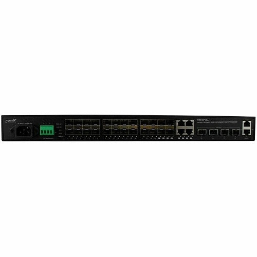 Lantronix SM24DP4XA-OZ Managed Fiber Aggregation Switch, 20-Port 100/10