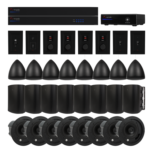 Episode EA-COM-EBMS-BND-L-BL Business Music Solution Commercial Audio Bundle, Large, Black