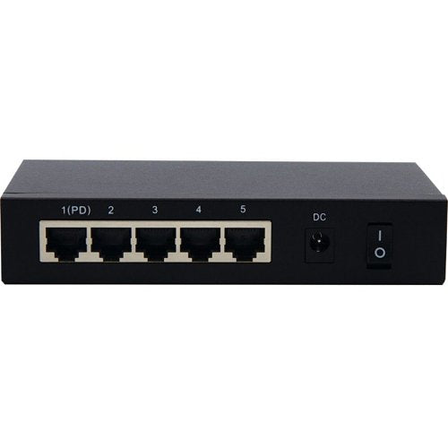 DITEK DTK-SW5PT 5-Port Gigabit PoE+ Passthrough Switch, Standard CAT5e or CAT6 neTwork cables