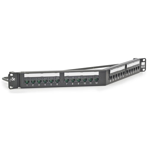 Hubbell HP5E24A Patch Panels, Cat5E, 24-Port, UniversalWiring, Angled