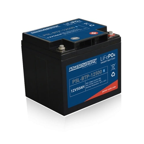 Powersonic LIP12500BT LiFePO4 Rechargeable Lithium Battery with Bluetooth, 12.8V, 50Ah
