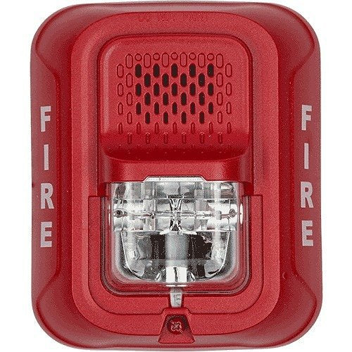 System Sensor P2RLA-LF L-Series Indoor Selectable Output Low Frequency Wall Sounder Strobe, \\"FIRE\\" Marking, Red Image of BK-P2RLALF