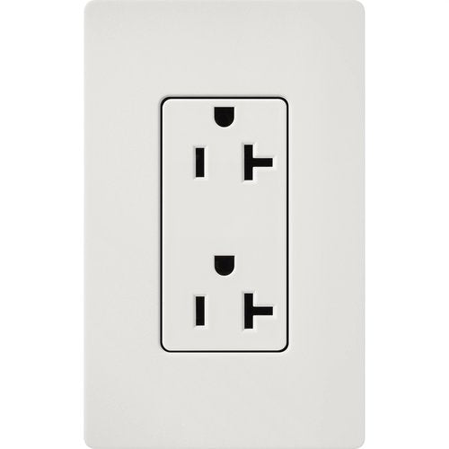 Lutron SCR-20-LG Claro 20A Duplex Receptacle, Decorator-Style Outlet, Satin Finish, Lunar Gray