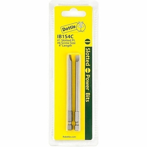 Dottie IB1S4C Drill Bit, #1 4\\" Slotted Power Bit Carded