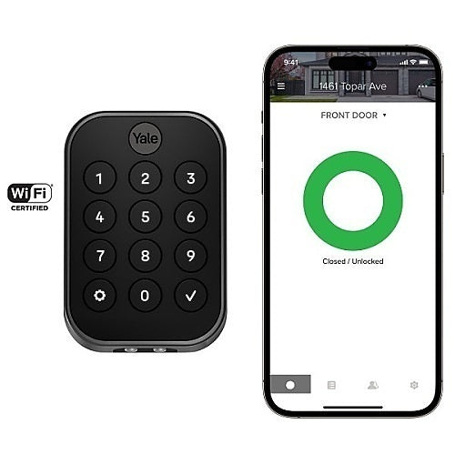 Yale YRD634-WF1-BSP Pro 2 Key-Free Touchscreen with WiFi, Black Suede