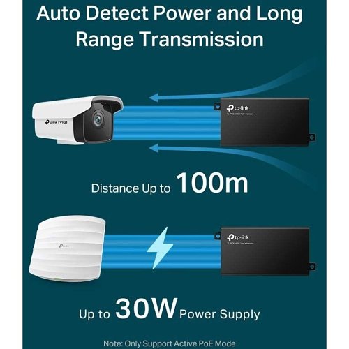 TP-Link TL-POE160S PoE+ Injector for IEEE802.3af/at Standards, 30W