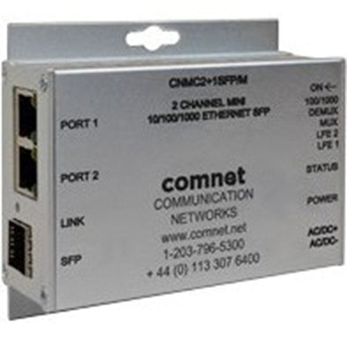 Comnet 2 Channel 10/100/1000 Mbps Ethernet Electrical To Optical Media Converter Image of C4-CNMC21