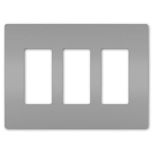 Pass & Seymour SWP263GRY Radiant 3-Gang Screwless Wall Plate, Gray