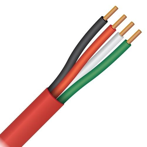Paige 5U16043B1 16 AWG 4-Conductor Stranded CMP Cable, 1000\' Reel Box, Red