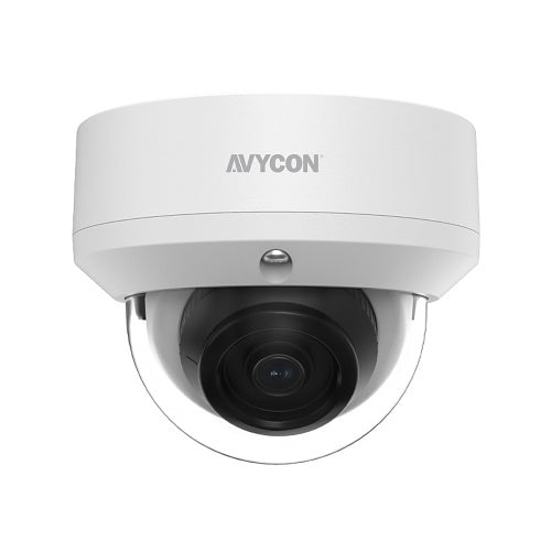 AVYCON AVC-NCV81F28 Diversity Series 8MP Fixed Vandal Dome Network Camera, 2.8mm Lens, AI Analytics, IP67, White