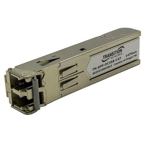 Lantronix TN-SFP-OC3S8-C41 MSA Compatible CWDM SFP Module, 100Base-FX/OC-3 Singlemode (LC) with DMI 1410nm, 80km