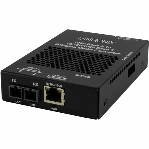 LantroniX, SGFEB1013-130-EU Media Converter, 10/100/1000B-T to 1000BASE-X, Multimode SC 850nm