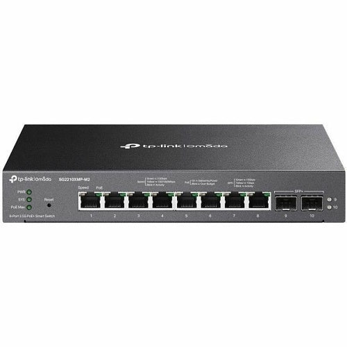 TP-Link SG2210XMP-M2 Omada Access Pro 8-Port 2.5GBASE-T and 2-Port 10GE SFP+ Smart Switch with 8-Port PoE+