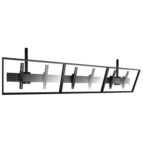 Chief LCM3X1U Fusion Large Ceiling Mounted 3 x 1 Menu Board Mount for 40 to 55\\" Displays, Black