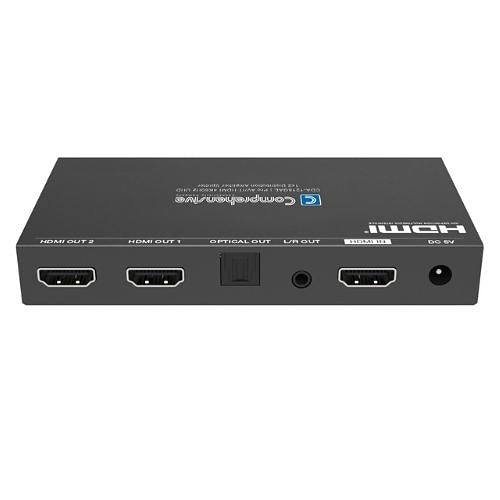 Comprehensive CDA-1218GAE Pro AV/IT Integrator Series HDMI UHD 1x2 Distribution Amplifier Splitter with Audio Extraction, EDID Management and 4K to 1080p Down-Scaler
