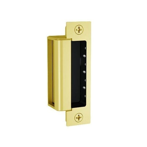 HES 1600-CDB-605-DLMS 1600 Series Complete Electric Strike for Deadbolt Locks with 1DB Faceplate Kit, Dual Lock Monitors and Strike Monitor, Bright Brass