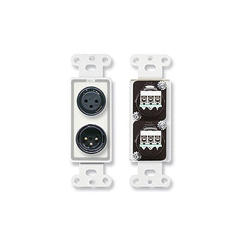 RDL D-XLR2 XLR 3-Pin Female & 3-Pin Male on Decora Wall Plate Image of RL-DXLR2