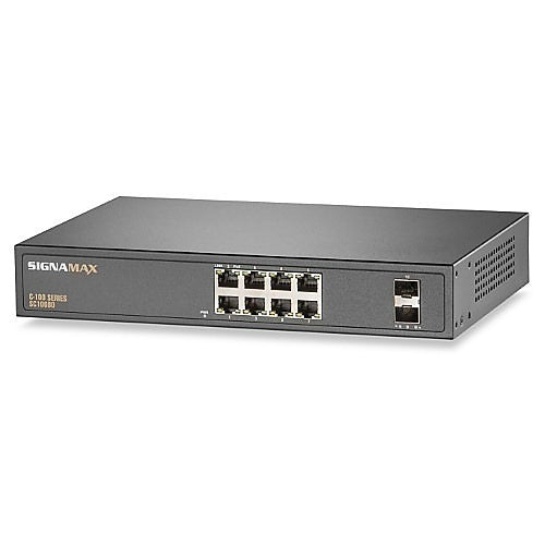 Signamax FO-SC10080 Network Switch, 8-Port Gig PoE+ Switch with SFP-Port