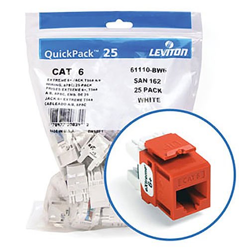 Leviton eXtreme 6+ Component-Rated Keystone Jack Image of LV-61110BO6