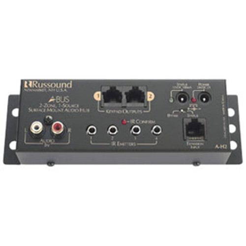 Russound A-H2 1-Source, 2-Zone Surface Mount Hub