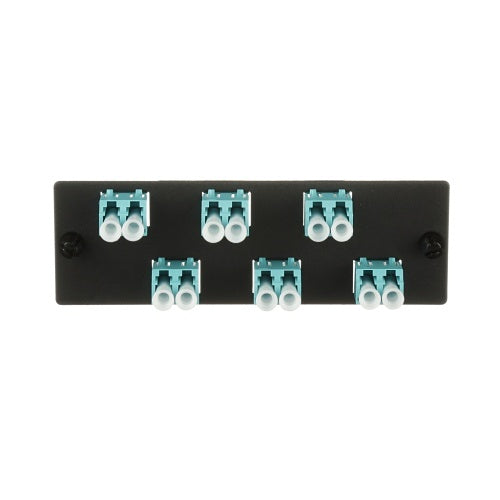 Panduit FAP6WAQDLCZ Opticom Fiber Adapter Panel, OM4, 6 LC Duplex, Aqua