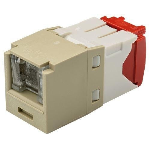 Panduit CJH5E88TGEI Mini-Com CAT5e UTP RJ45 Spring-Shuttered TG Jack Module, Electric Ivory